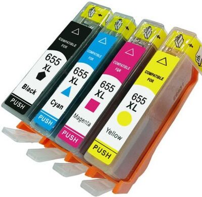 HP 655XL Muadil Kartuş 4 Renk Set (CMYK) - 1