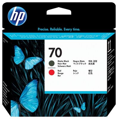 HP 70 (C9409A) Mat Siyah + Kırmızı Orjinal Kafa Kartuşu - Designjet - 1