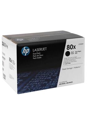 HP 80X 2'li Paket Yüksek Kapasiteli Siyah Orijinal LaserJet Toner Kartuşları - 1