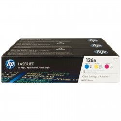 HP 126A (CF341A) 3’lü Renkli Orijinal Toner Seti – Mavi, Kırmızı, Sarı - 1