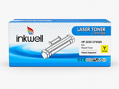 HP 203X CF542X Sarı Yüksek Kapasiteli Muadil Toner - 1