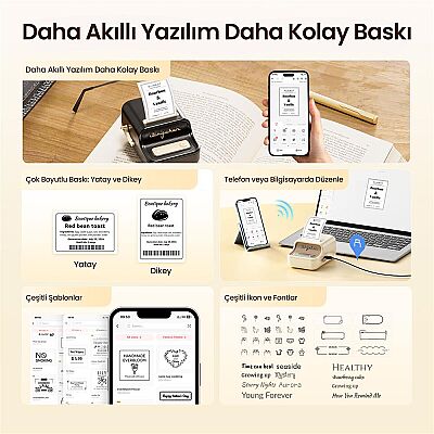 Niimbot B21 PRO Krem Termal Etiket Yazıcı (300 DPI) - 8