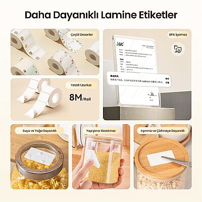 Niimbot B21 PRO Yeşil Termal Etiket Yazıcı 300 DPI - 6