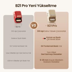 Niimbot B21 PRO Kırmızı Termal Etiket Yazıcı (300 DPI) - 2
