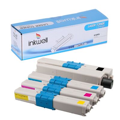 OKI C332 MC363 Muadil Toner Seti (Siyah + Mavi + Kırmızı + Sarı) - 1